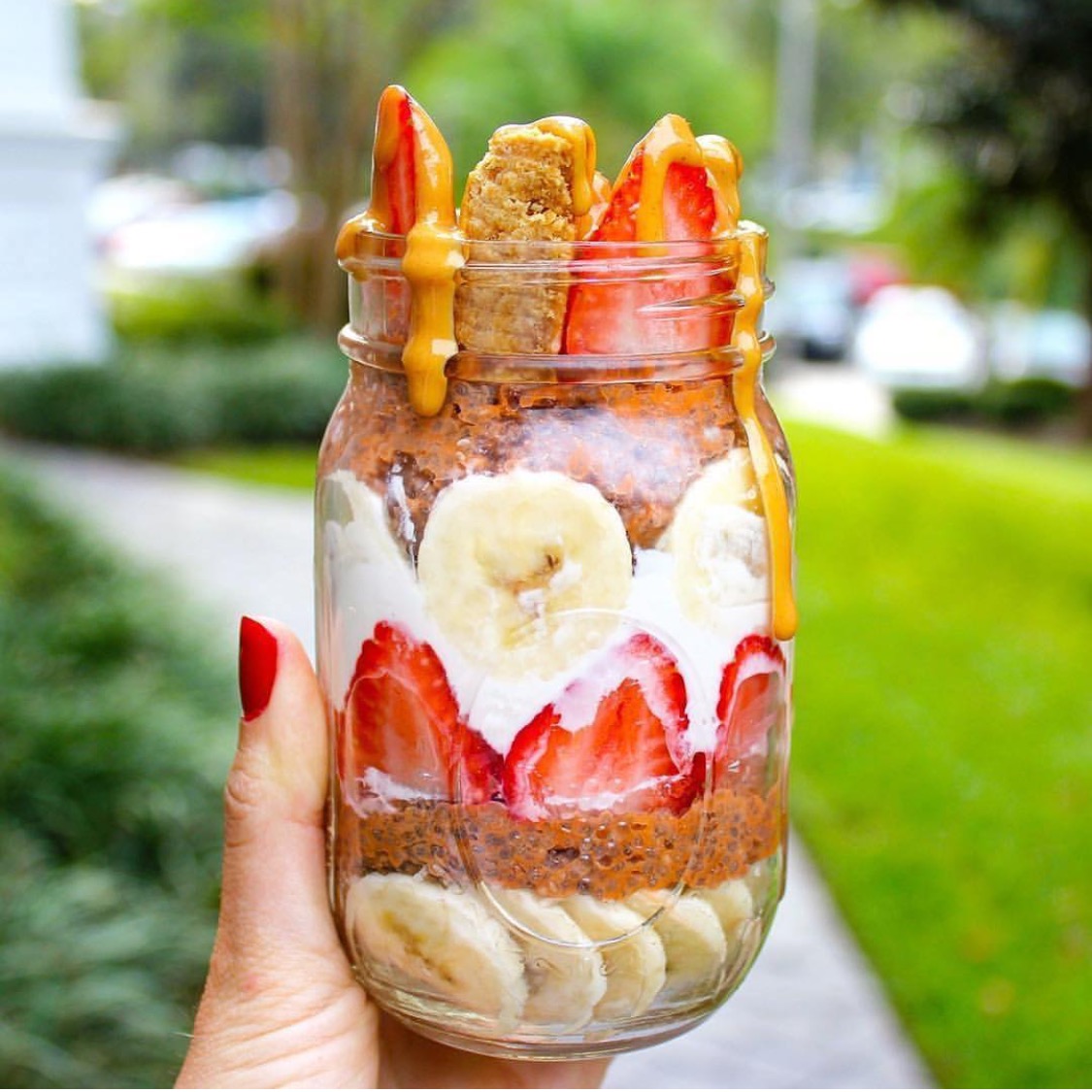 Carrot Chia Seed Yogurt & Fruit Parfait with Crazy Richard's Natural Peanut Butter