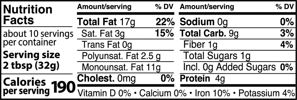 Cashew Butter Full Nutrition Facts