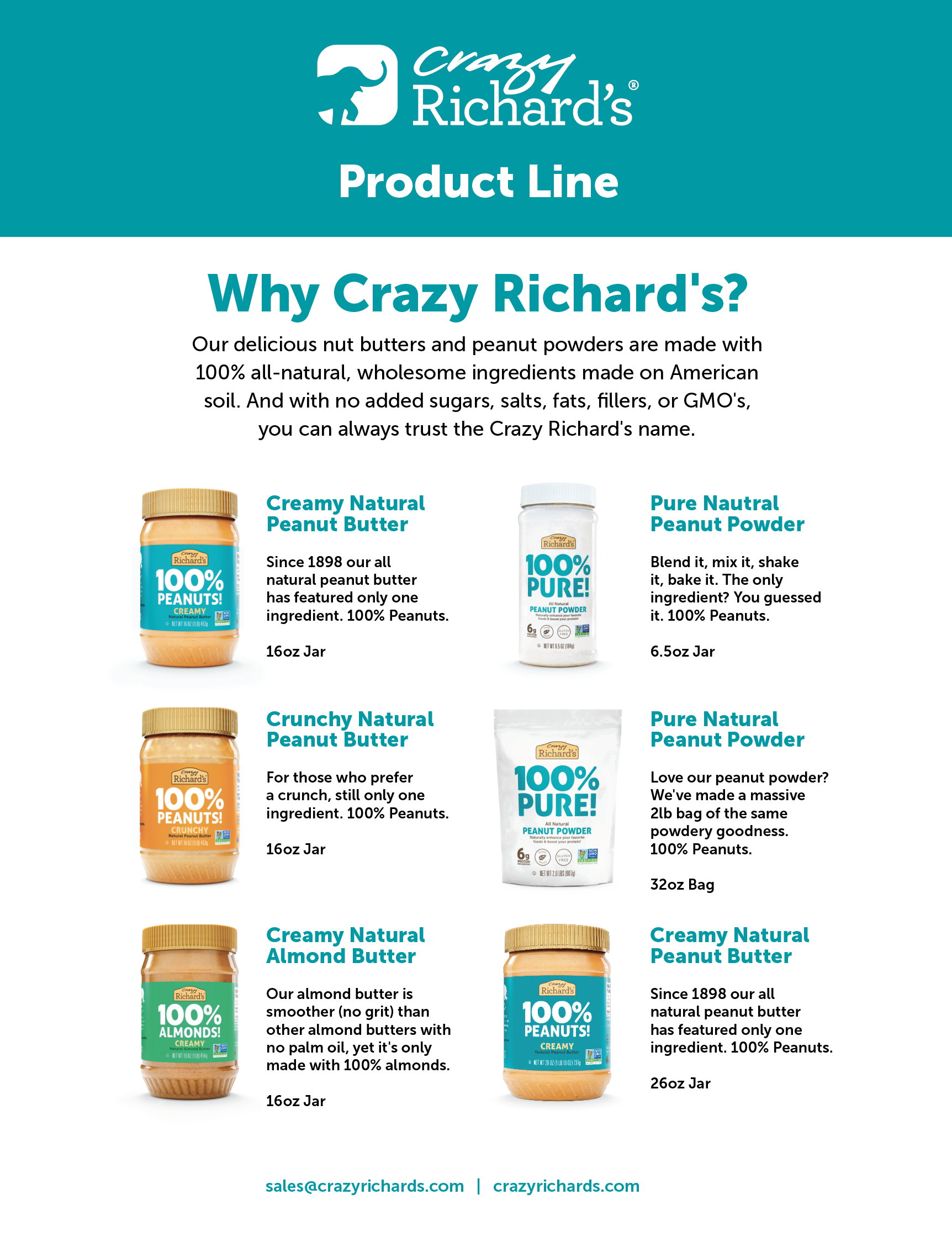 Sales Sheets Crazy Richard's