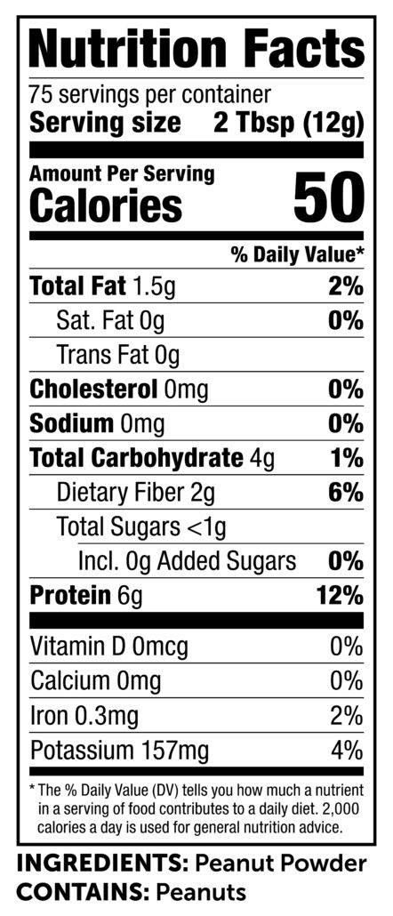Peanut Butter Powder 2lb Full Nutrition Facts And Ingredients